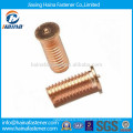 Copper electric appliance fastener round flat point weld screw